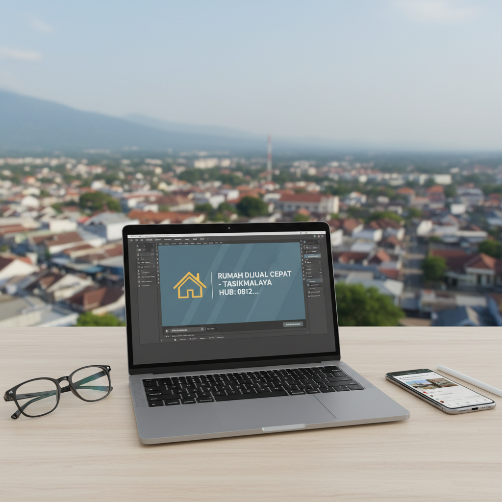 jasa cetak spanduk rumah dijual tasikmalaya illustration